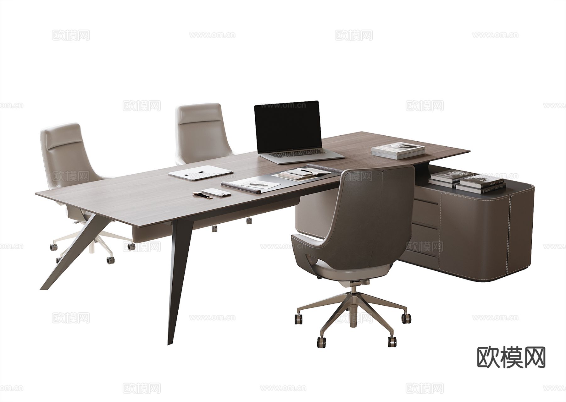 现代老板桌 班台桌3d模型下载