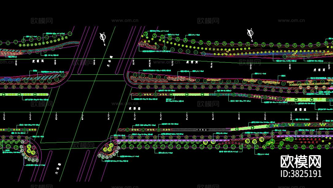 道路绿化设计图纸