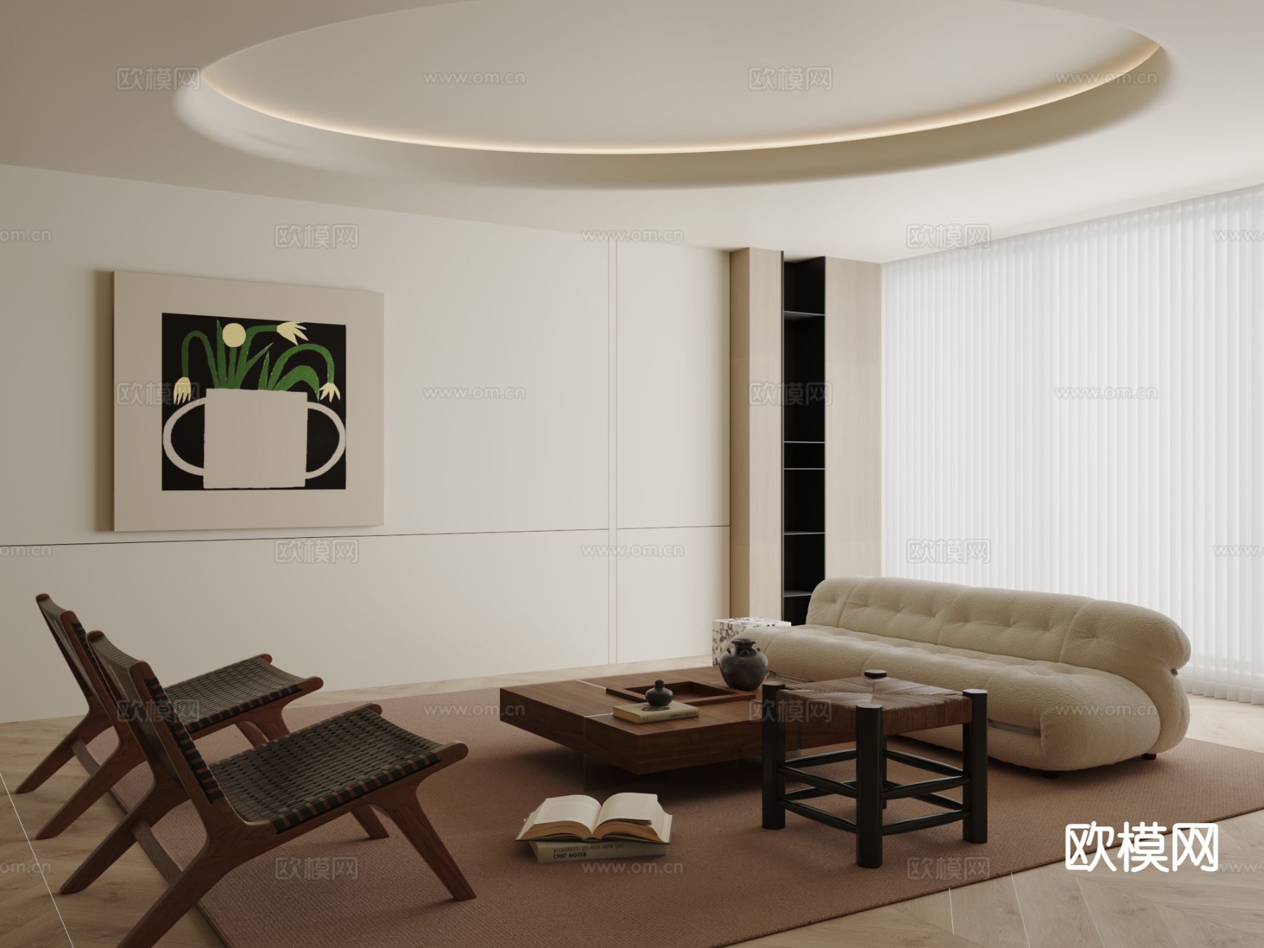 中古风组合沙发3d模型下载