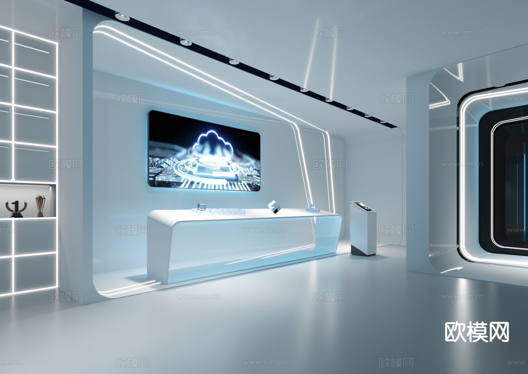 科技展厅 企业展厅3d模型下载（渲染图5）