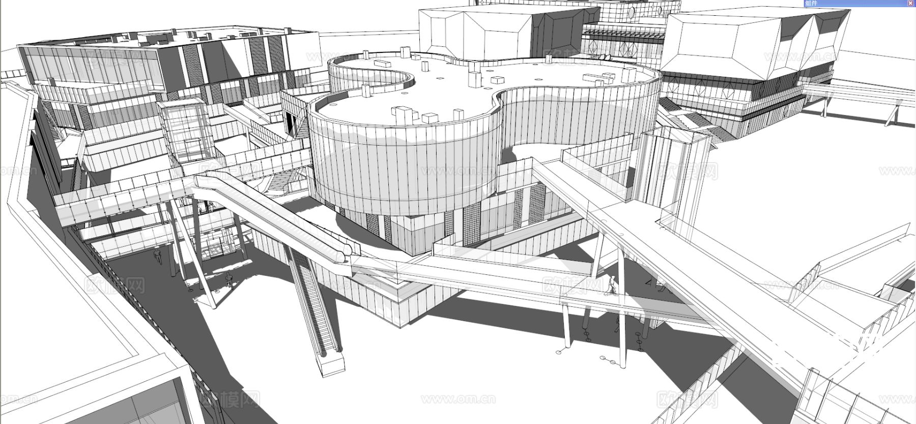 商业街 商业建筑su模型