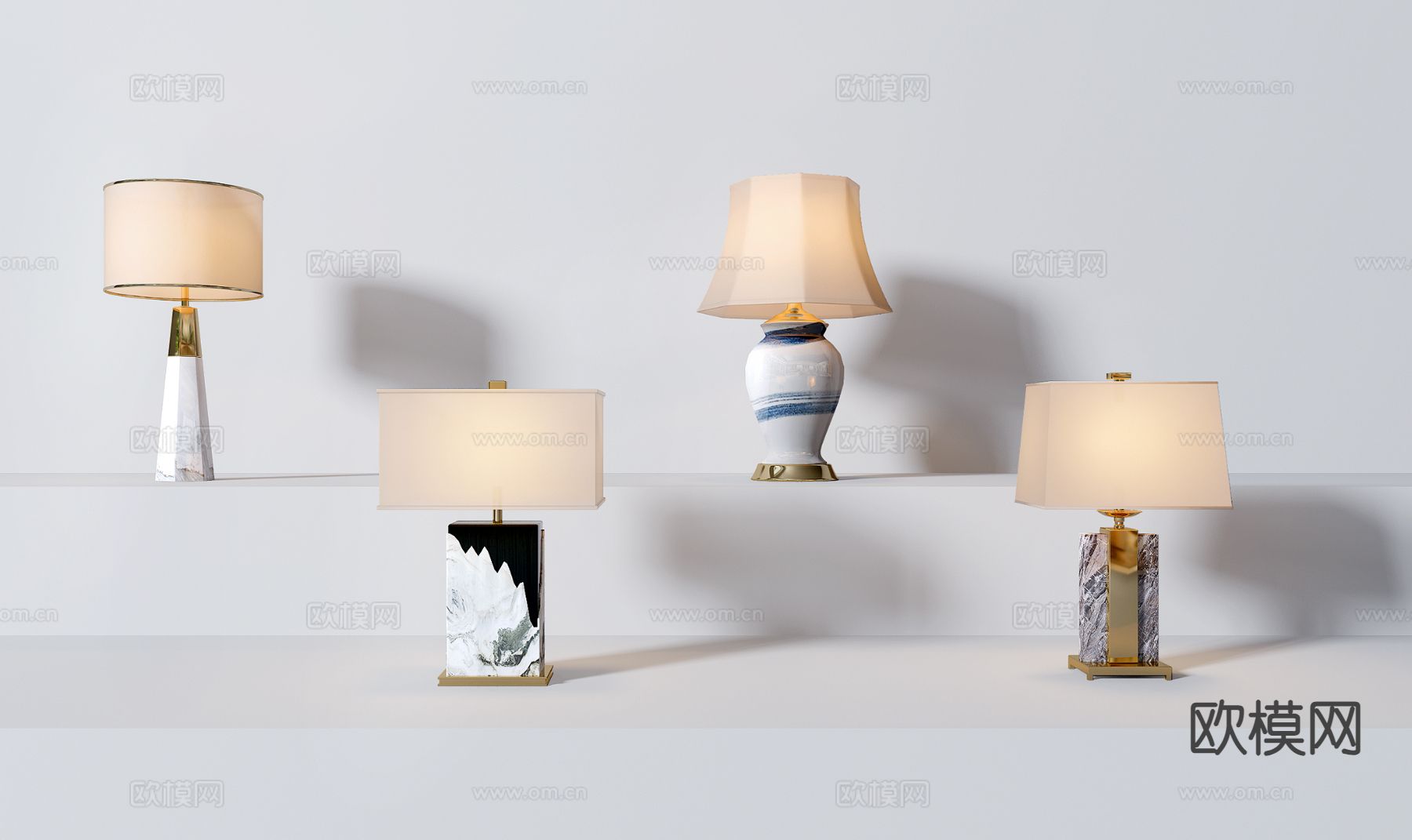 新中式台灯3d模型下载