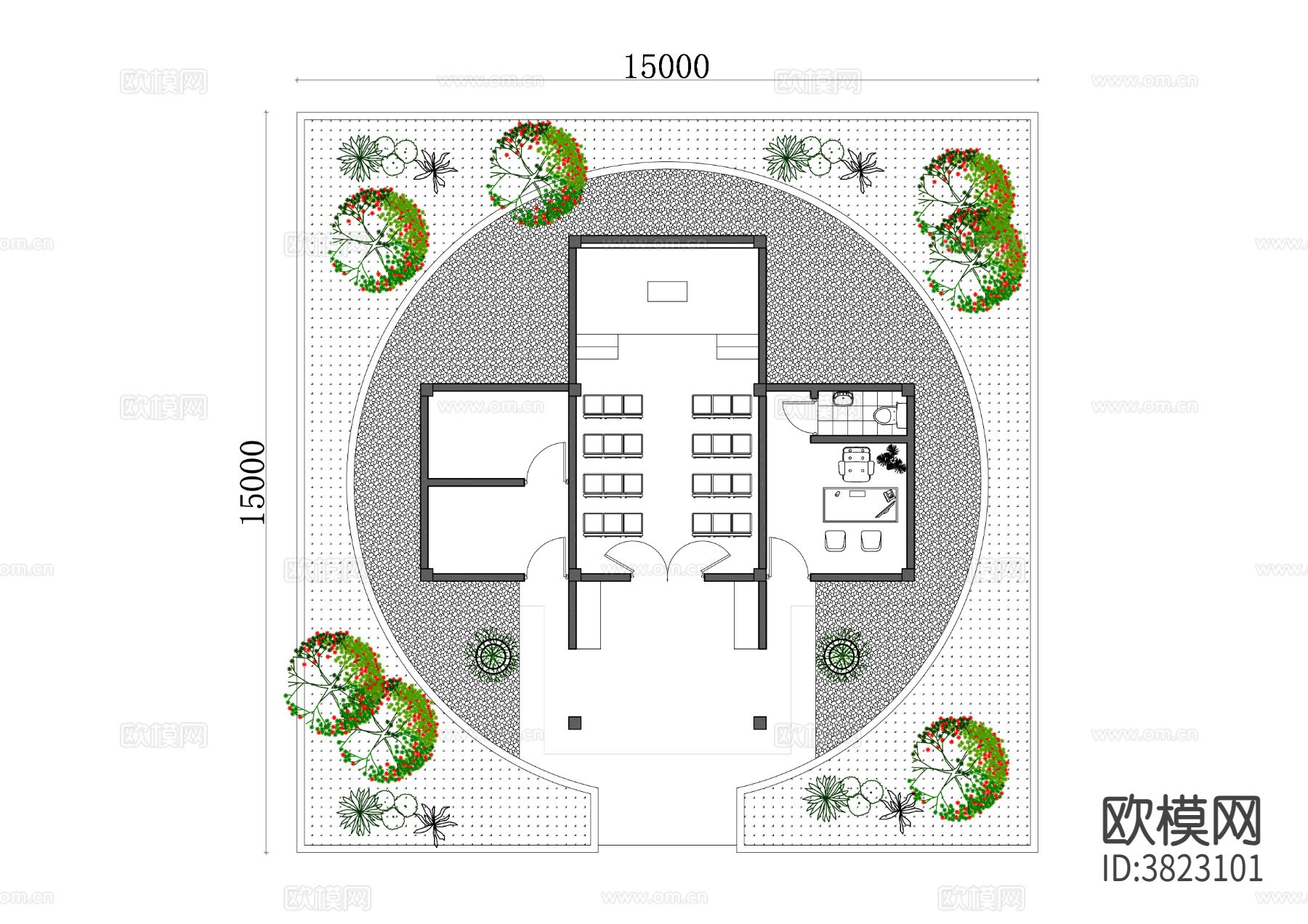 陵园礼拜堂平面图 墓园祈祷室设计图下载
