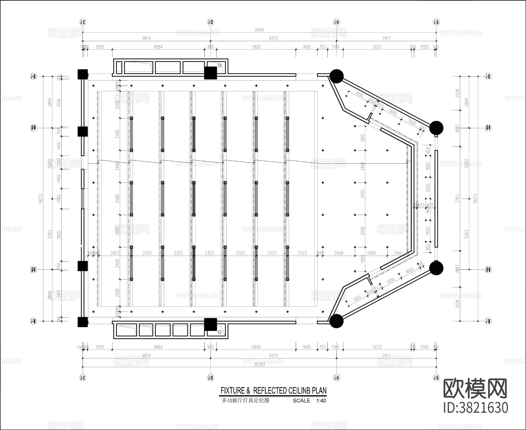 多功能厅 大会议室 阶梯教室CAD施工图