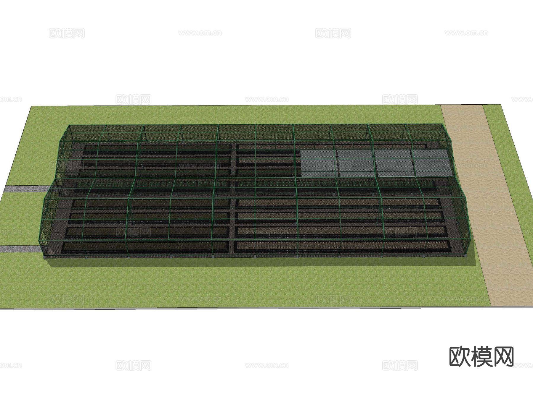 钢结构蔬菜大棚 水果大棚su模型