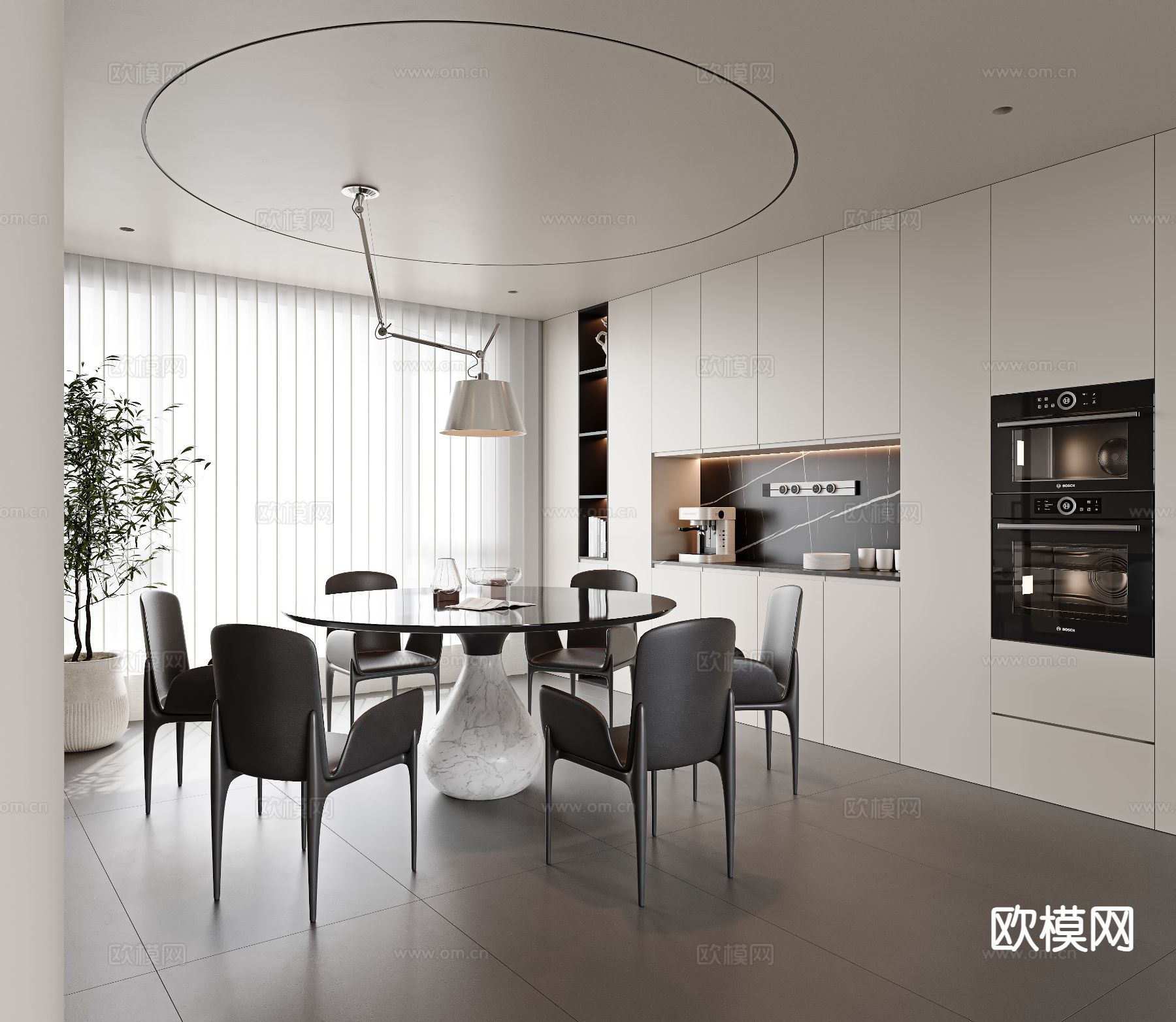 意式餐厅3d模型下载