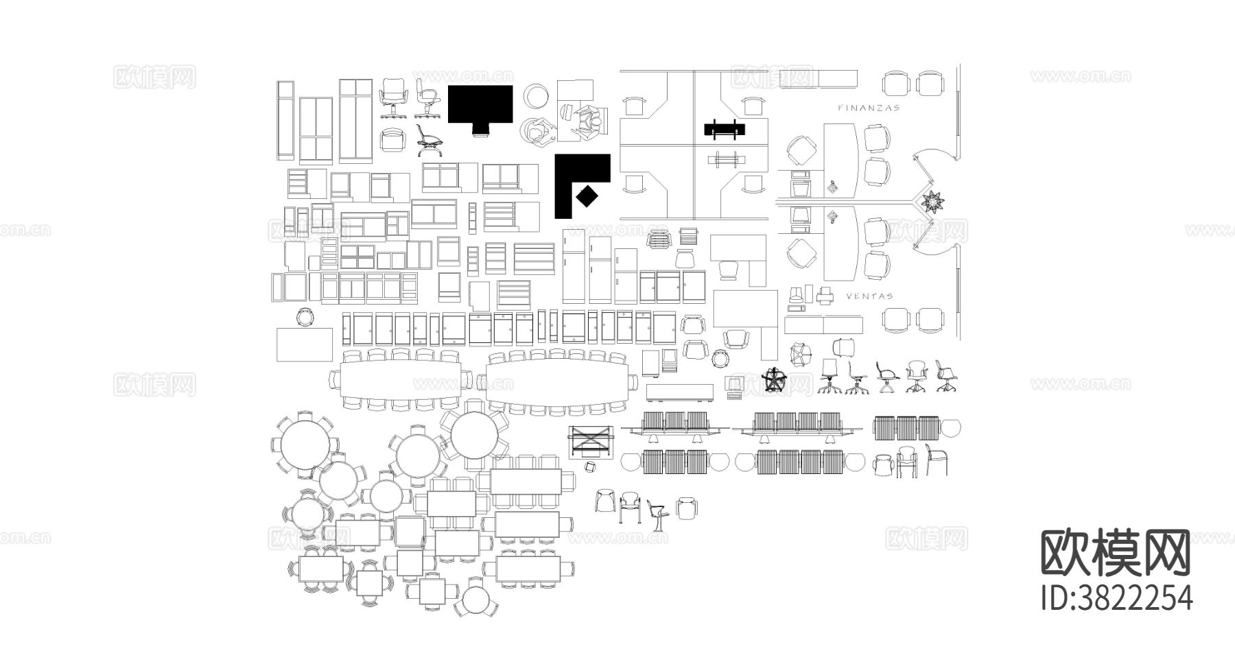 办公家具CAD图库