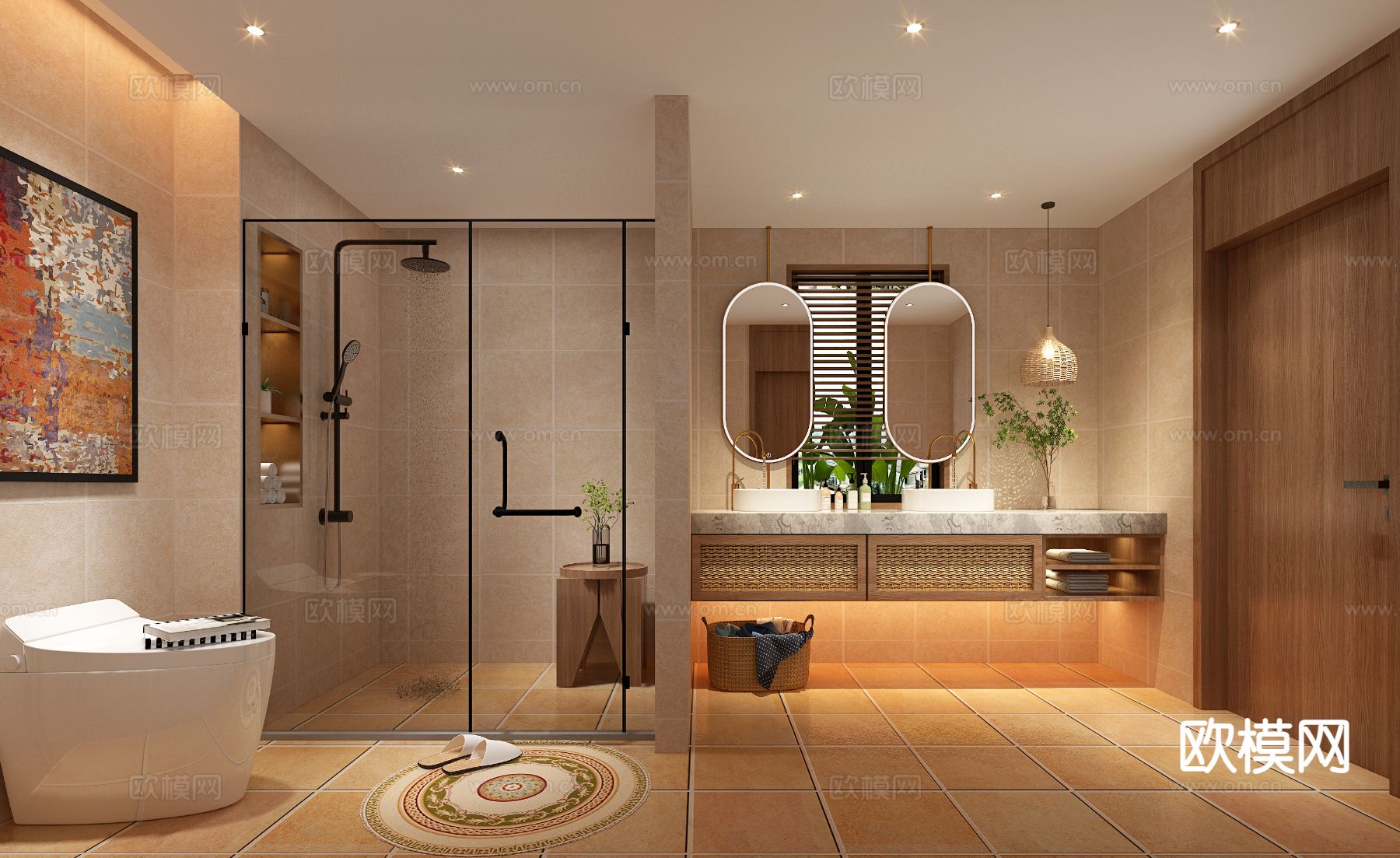 东南亚卫生间 浴室3d模型下载