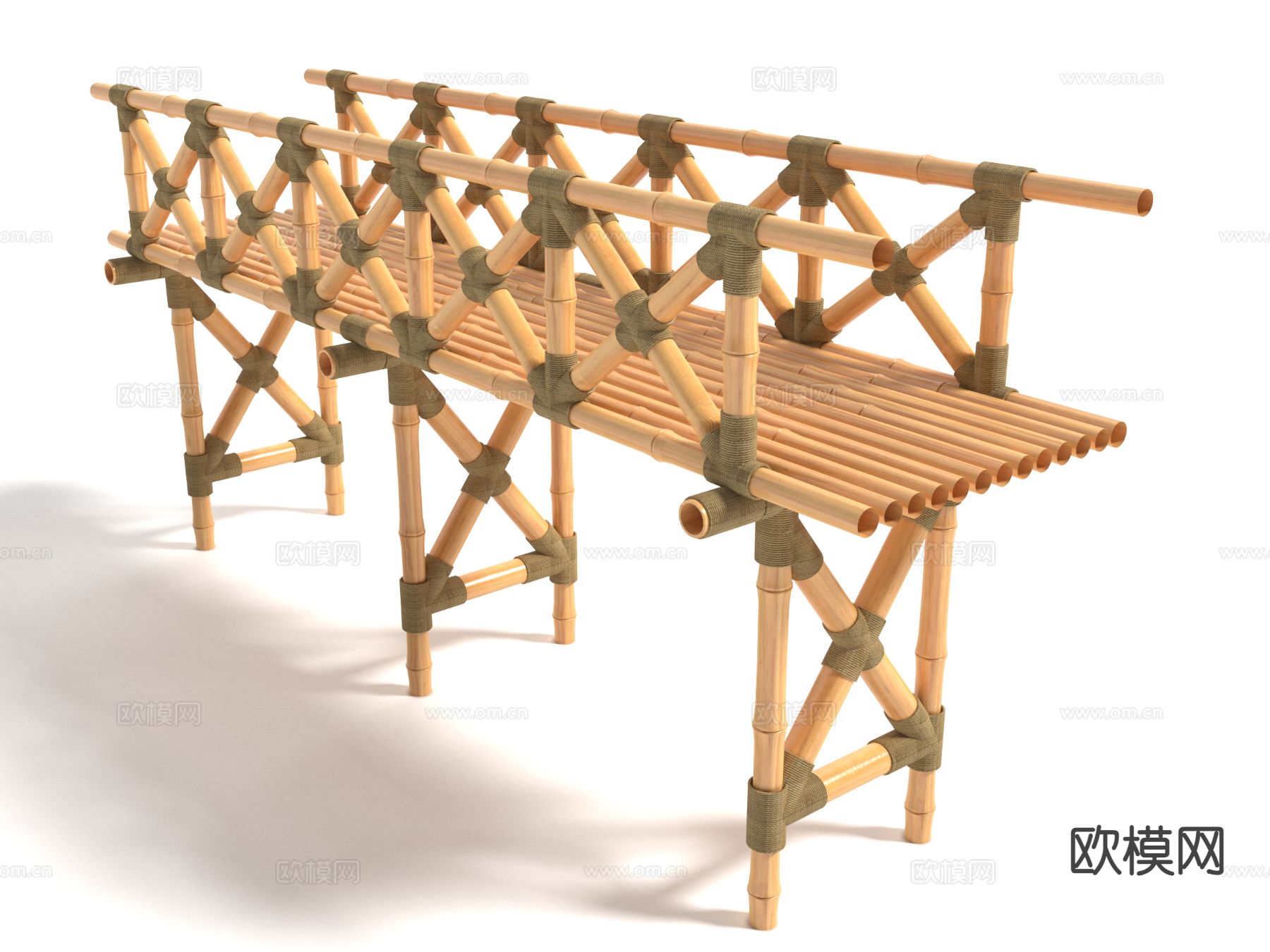 景观桥 桥梁 木桥3d模型