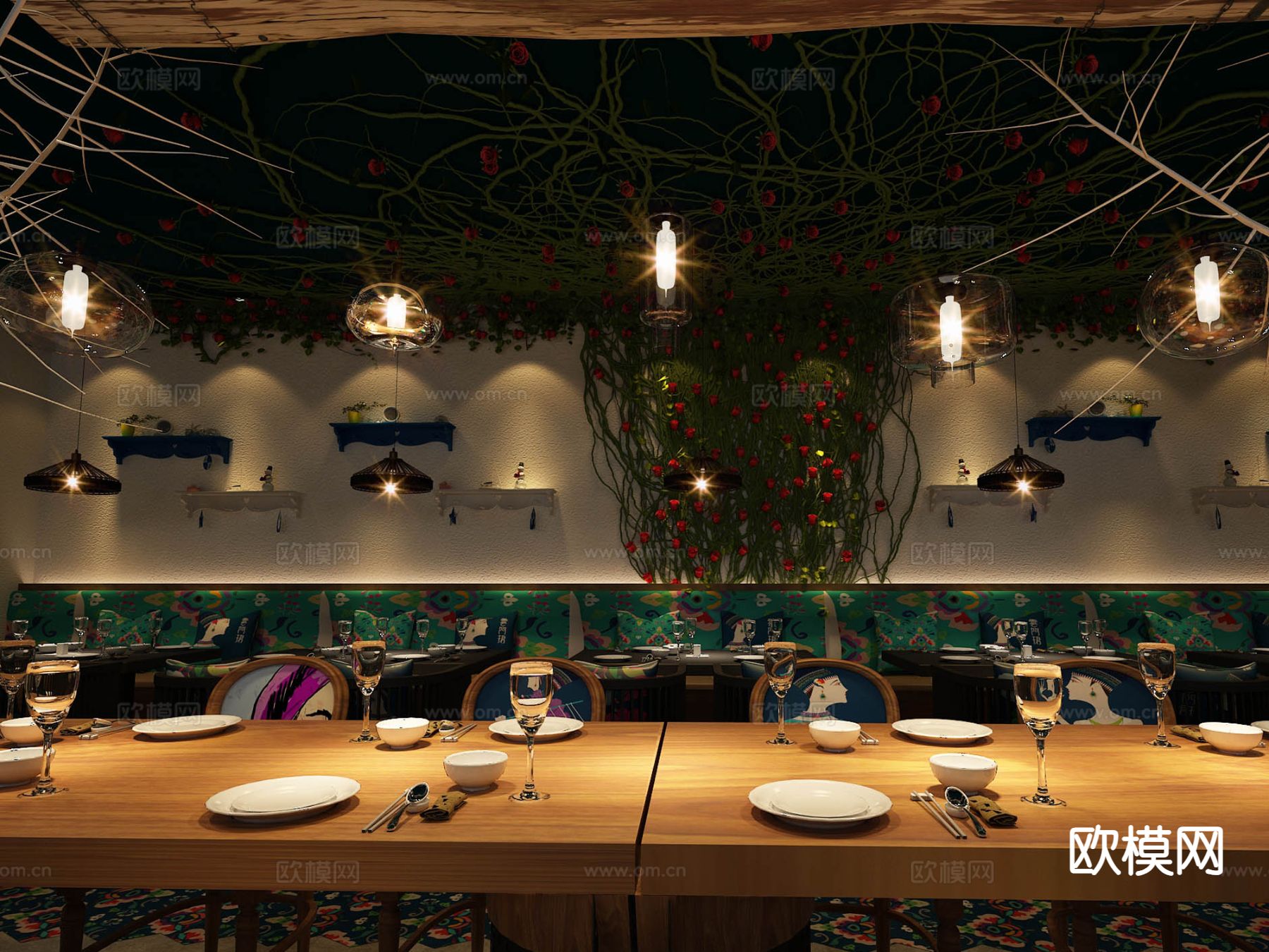 网红餐厅 主题餐厅3d模型下载（渲染图4）