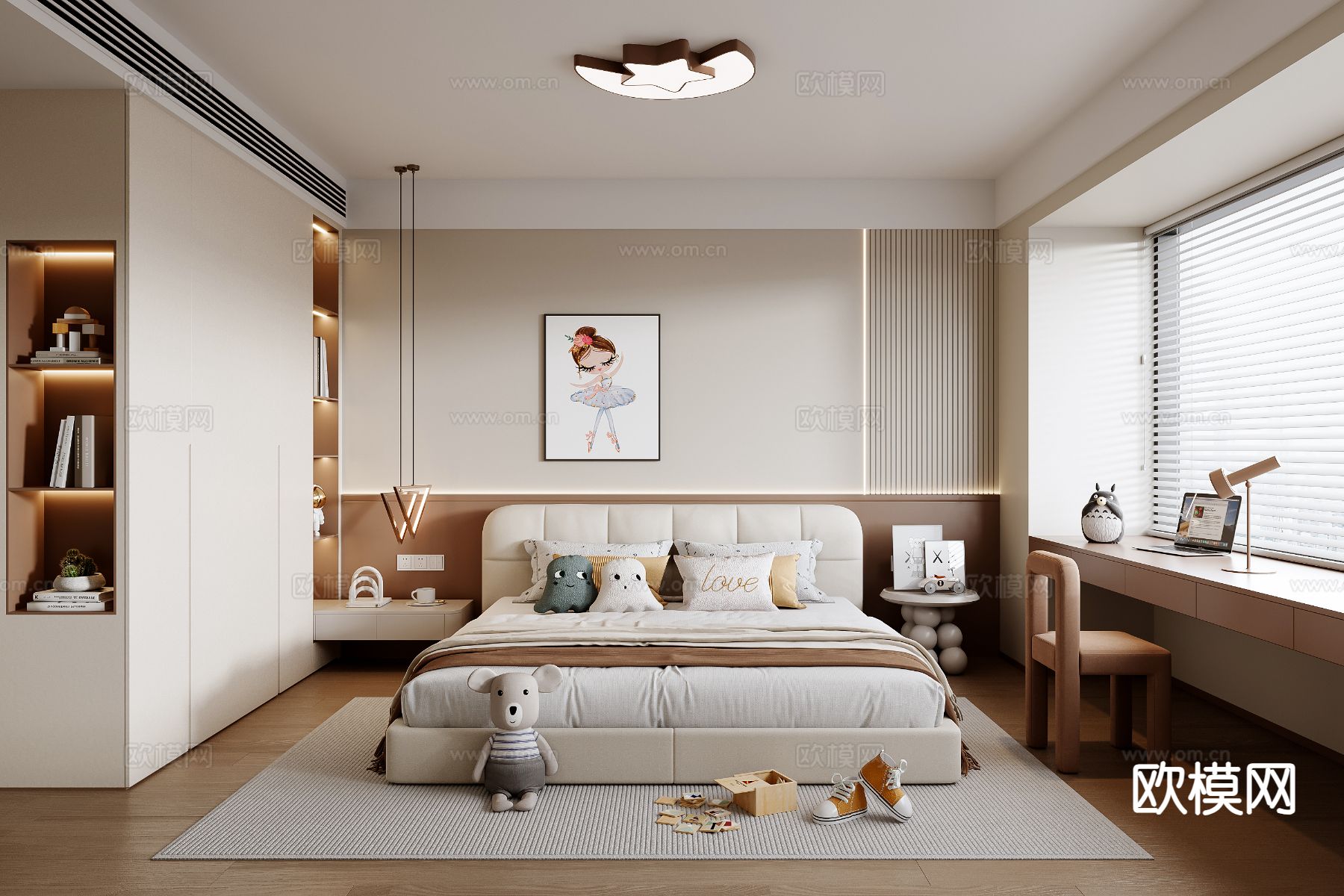 现代女孩房 儿童房3d模型下载