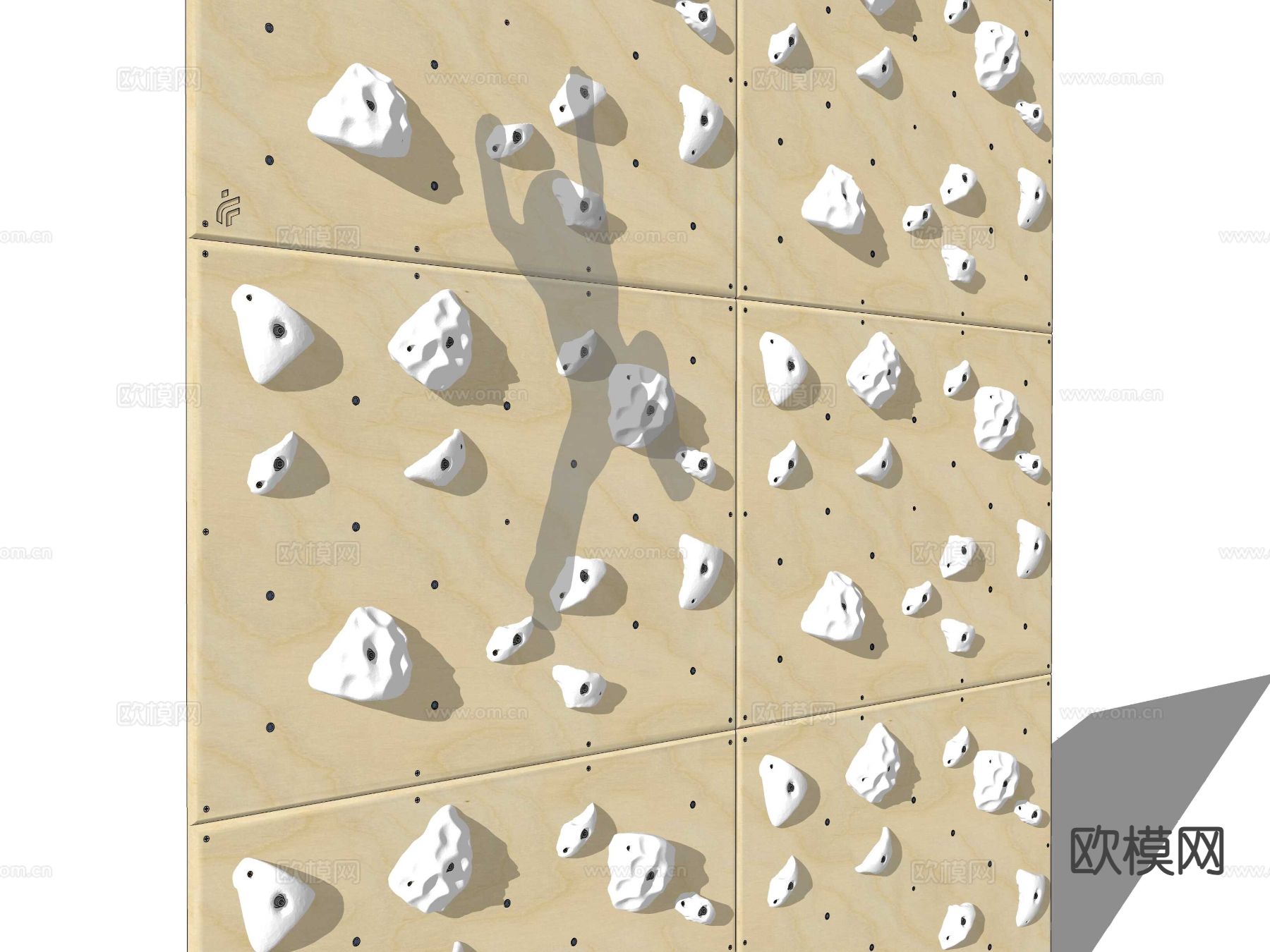 攀岩墙 儿童攀岩架su模型