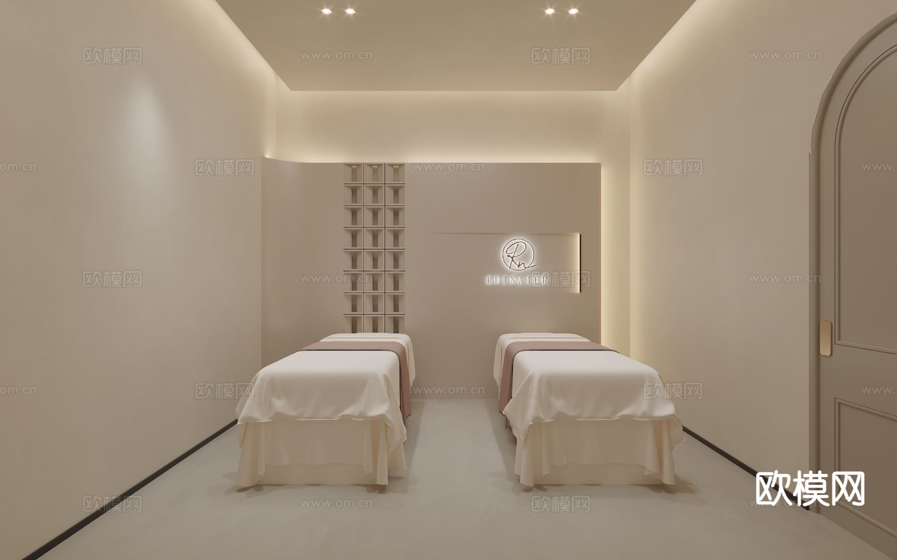 美容包间 美容床su模型下载（渲染图2）