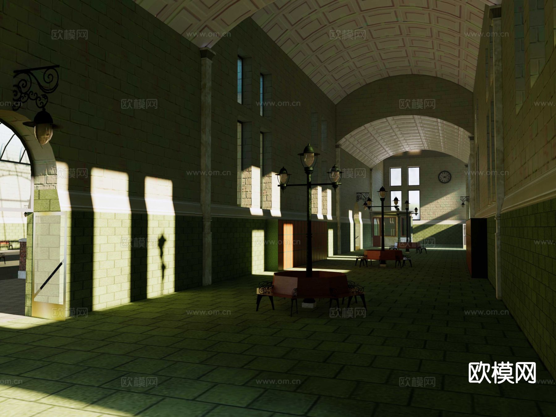 欧式火车站su模型下载（渲染图6）