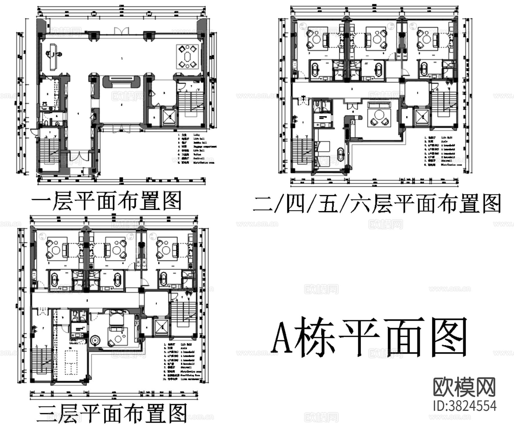 乡村酒店民宿平面图