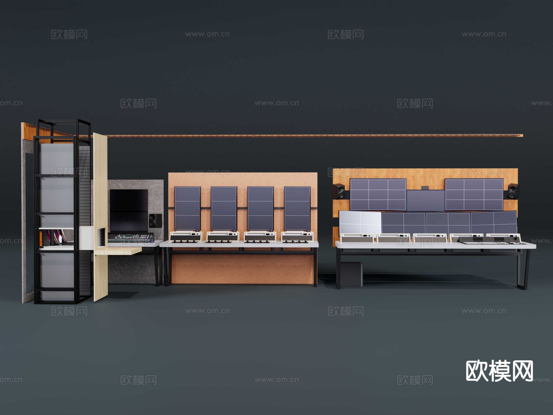 视频剪辑工作台 音乐制作工作台su模型