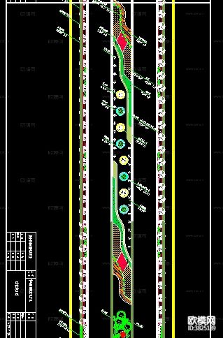 道路中心绿化带cad施工图