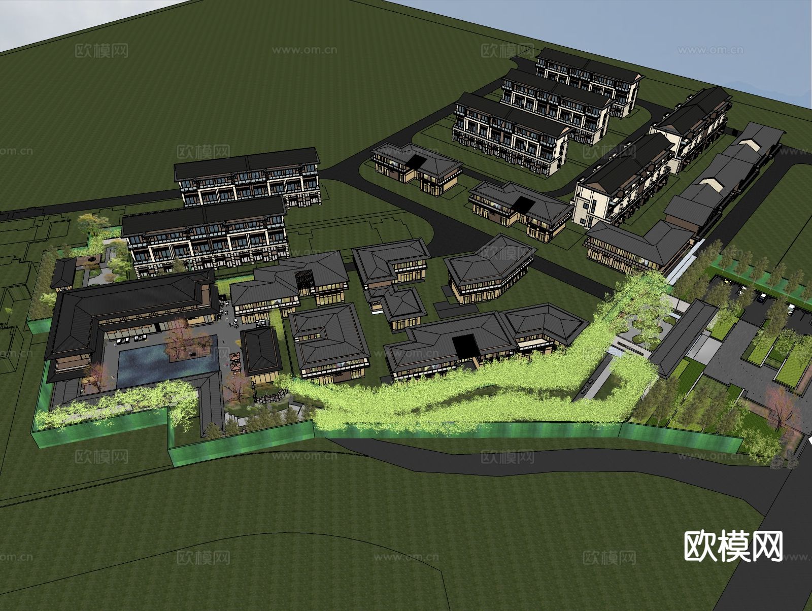 住宅楼鸟瞰su模型