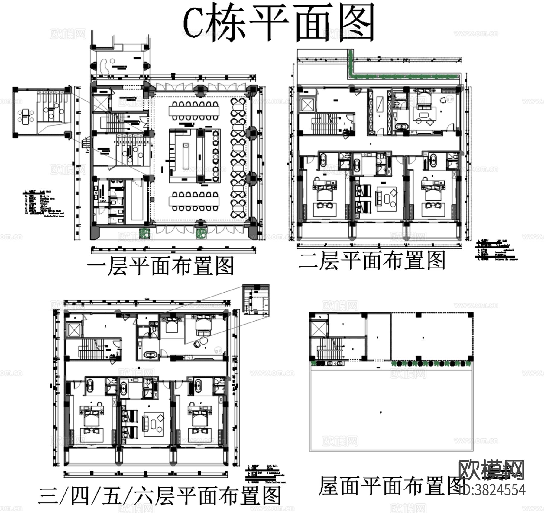 乡村酒店民宿平面图