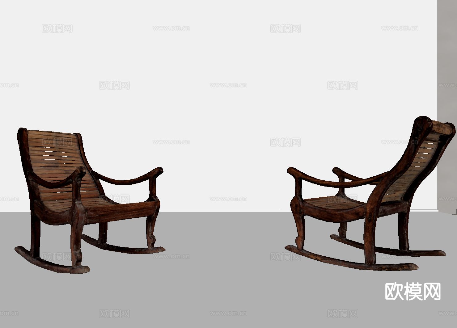 中古风躺椅 休闲躺椅su模型下载（渲染图1）