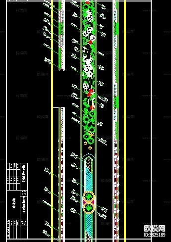 道路中心绿化带cad施工图