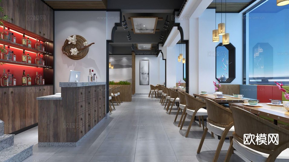 中餐厅3d模型下载