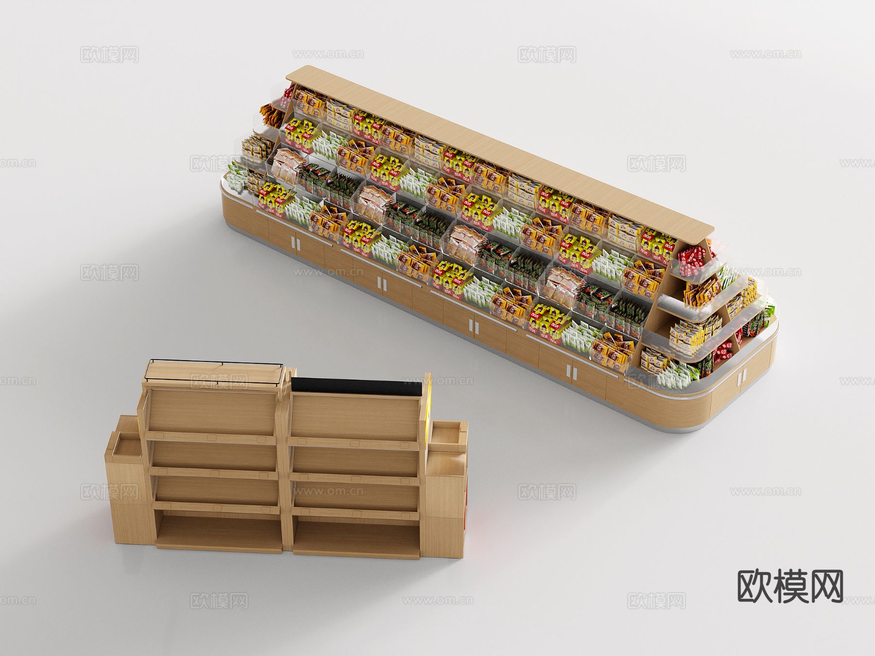 商场超市货柜 置物架 货架 零食架3d模型