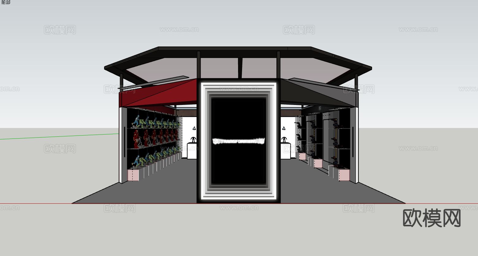 游戏动漫展台 动漫展台 展览展台su模型