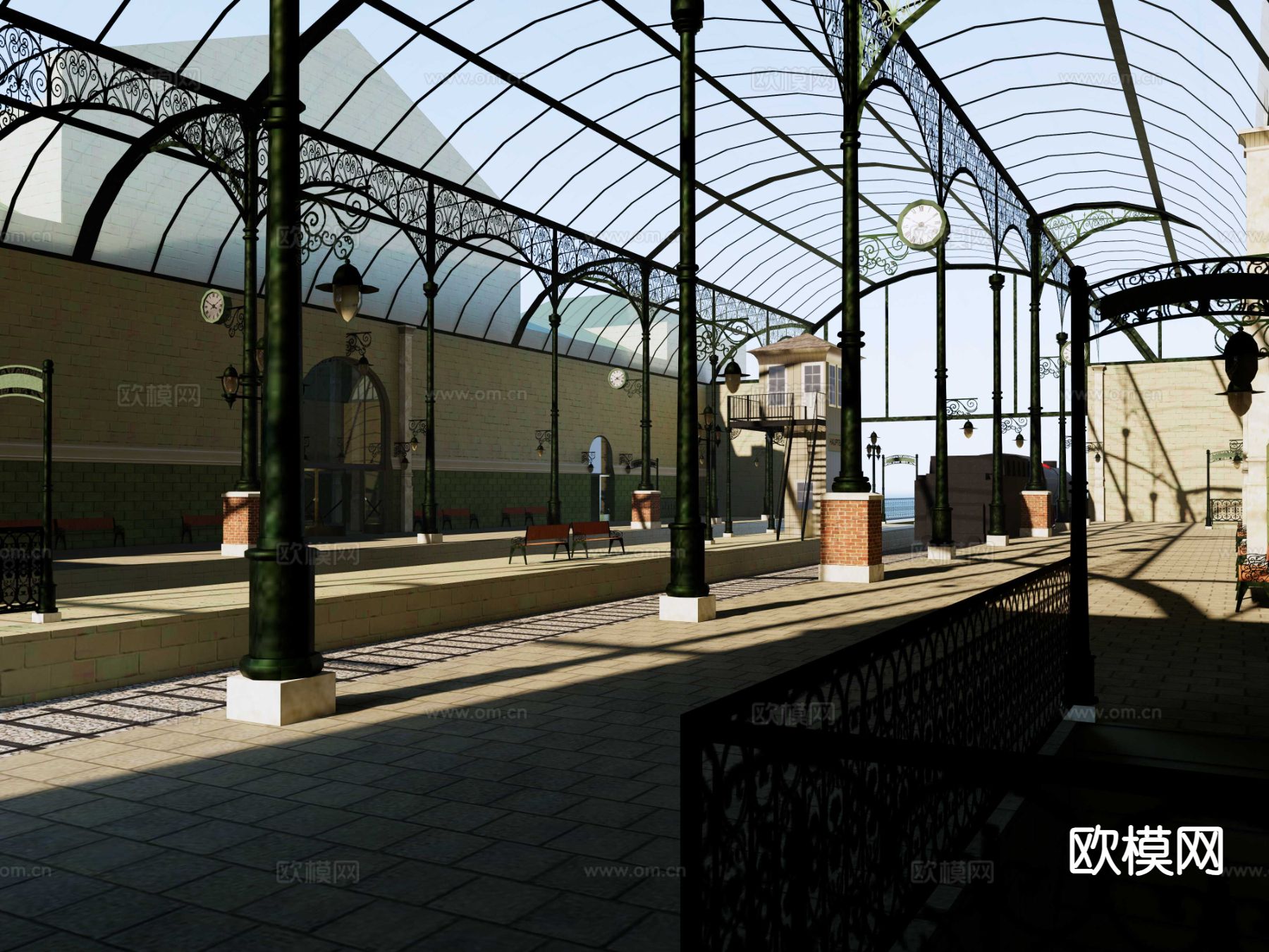 欧式火车站su模型下载（渲染图5）