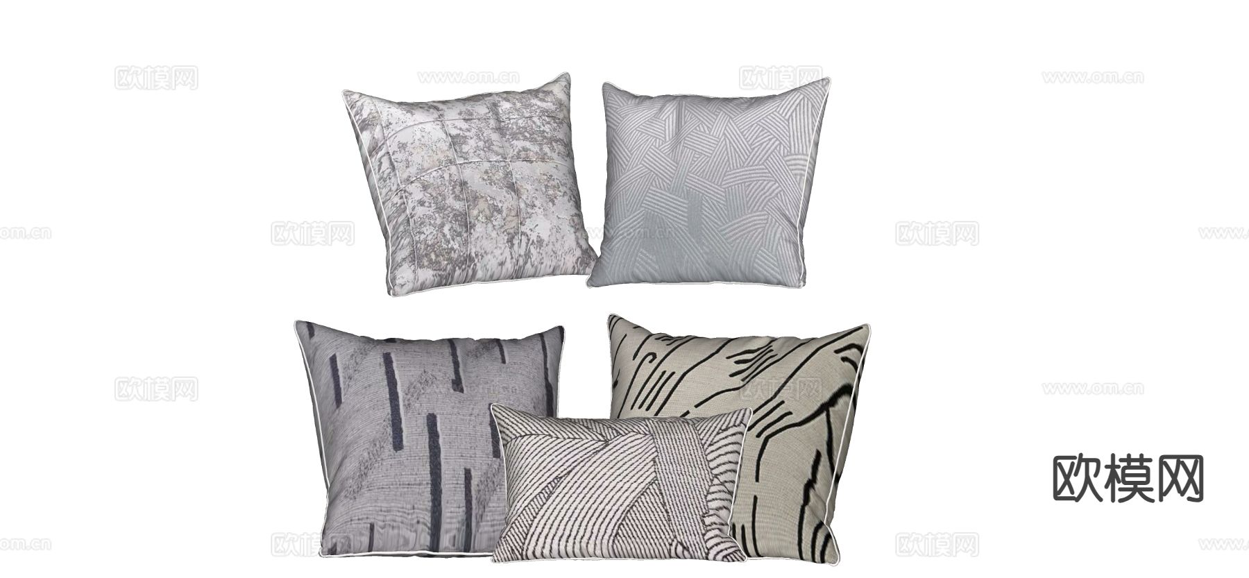 现代靠枕 抱枕su模型下载（渲染图1）