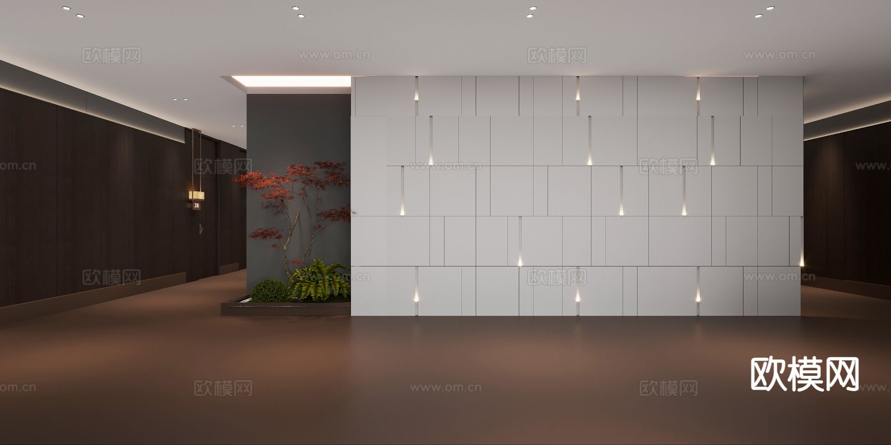 新中式 过道走廊 景观造景3d模型下载