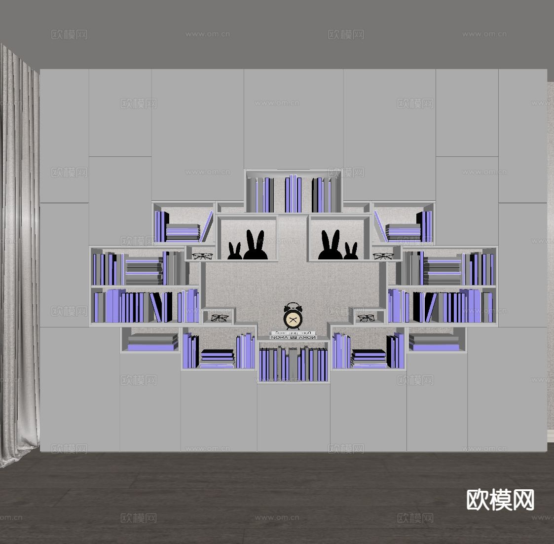 现代书柜 装饰柜su模型