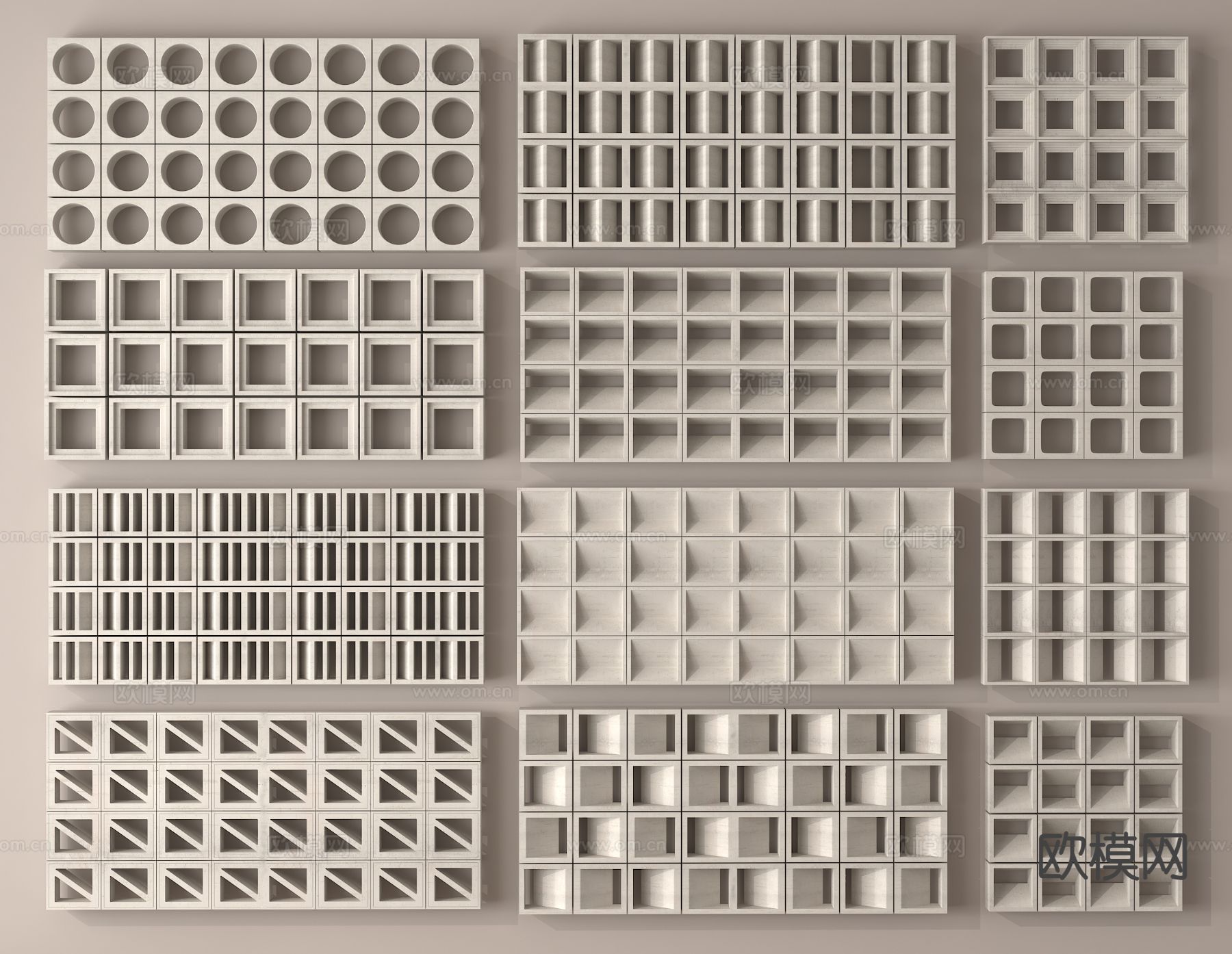 空心砖 镂空砖 水泥砖隔断3d模型