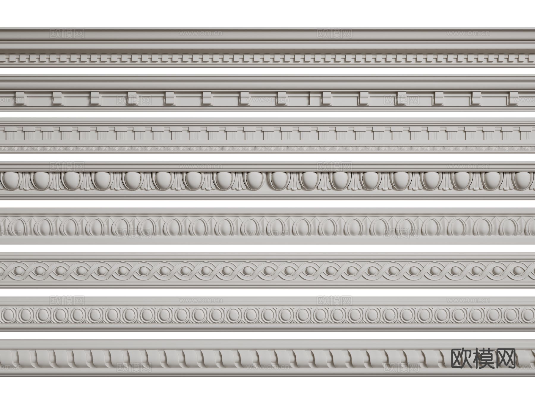 法式线条 石膏顶线 天花角线 石膏线3d模型