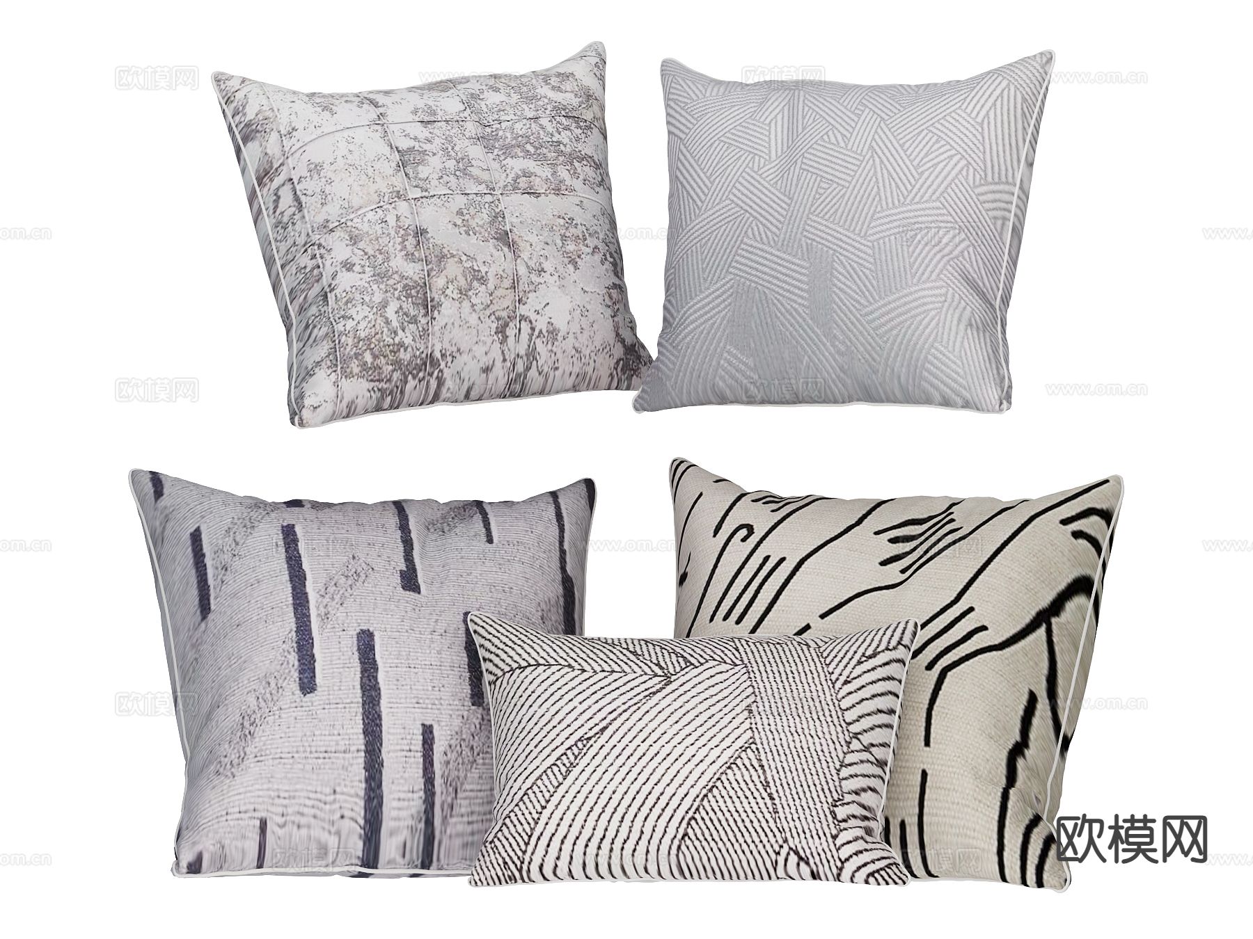 现代靠枕 抱枕su模型下载（渲染图2）