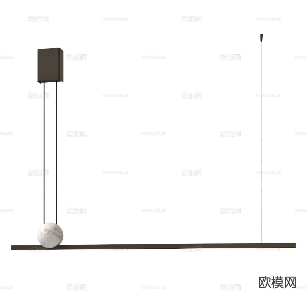 Italamp 意式极简吊灯 金属吊灯 长条吊灯3d模型