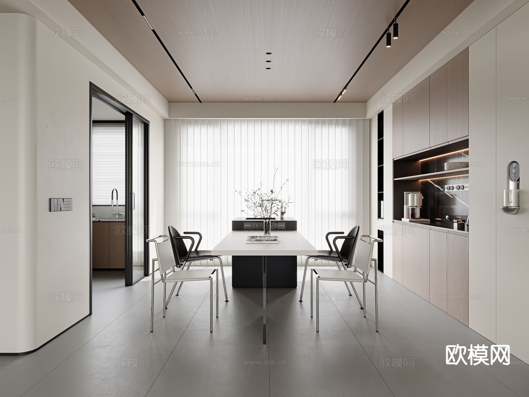 现代餐厅3d模型下载