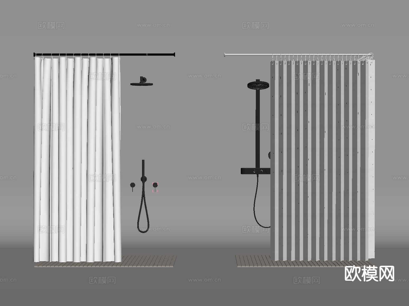 现代浴帘 防水帘su模型