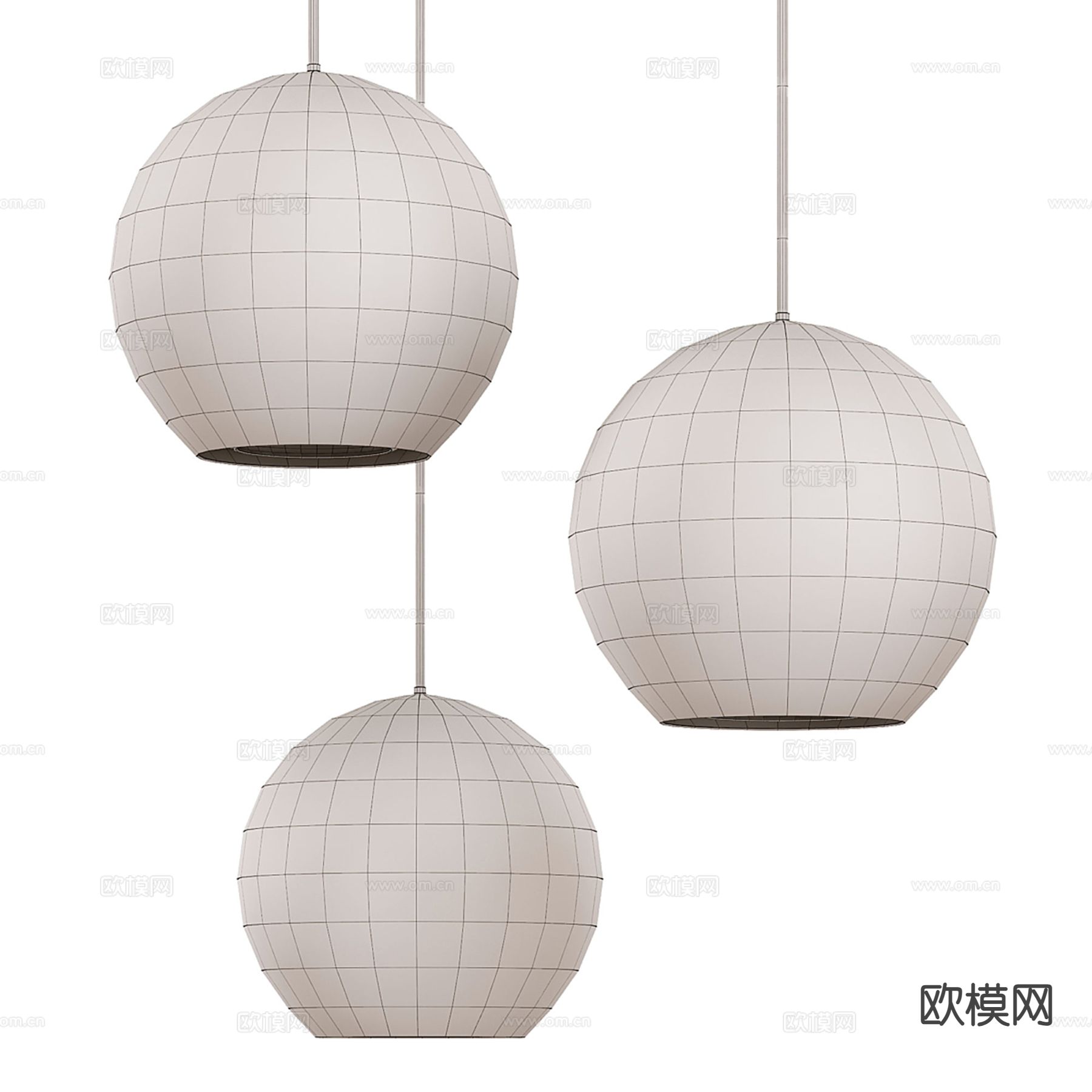 轻奢小吊灯3d模型下载（渲染图3）