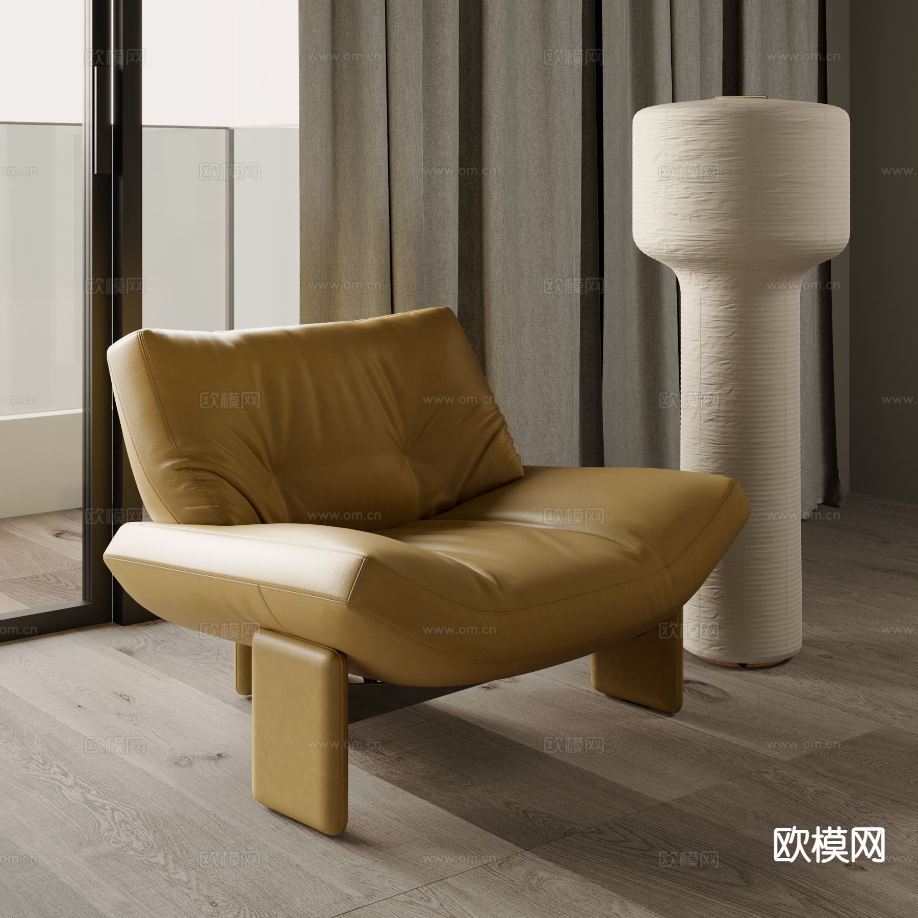 Minotti 意式椅子 休闲椅3d模型