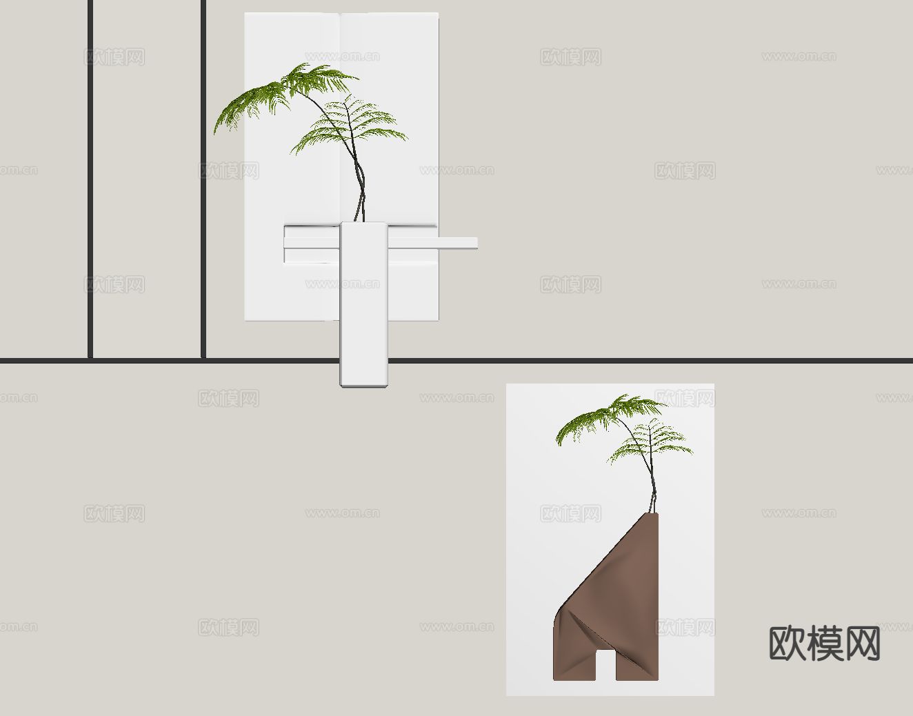 墙饰 绿植su模型