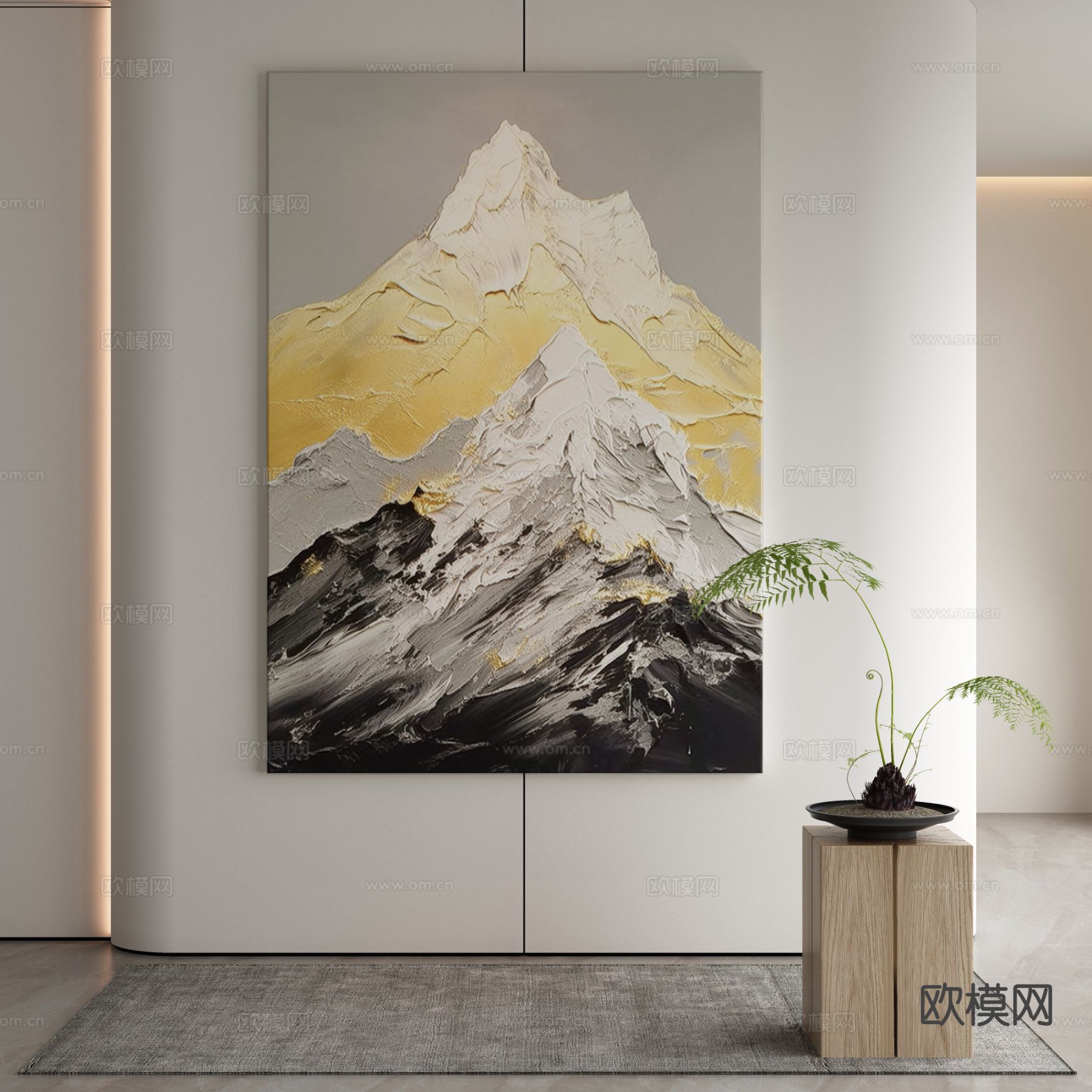 现代装饰画 山峰挂画3d模型