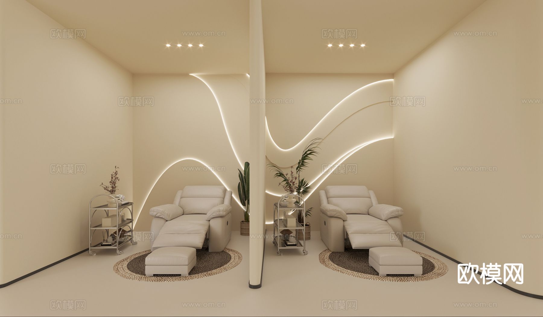 侘寂SPA 护理房 美容院3d模型下载