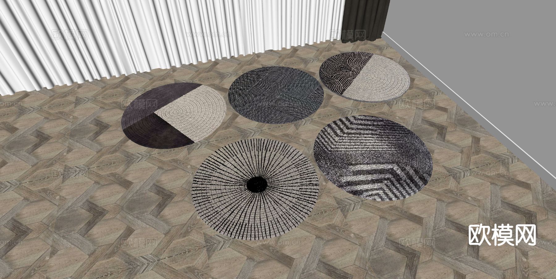 现代地毯su模型下载（渲染图1）