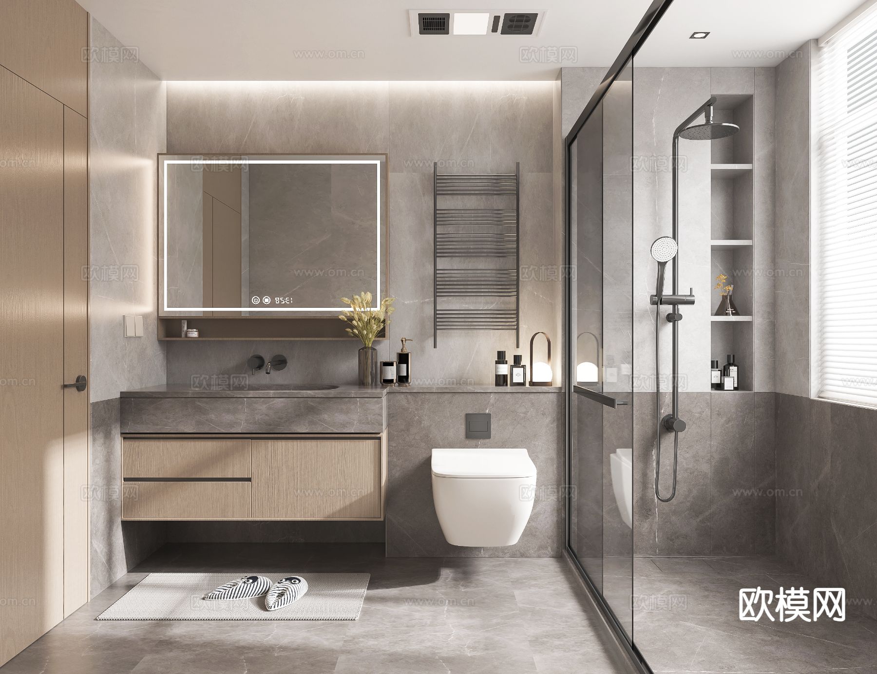 现代卫生间 浴室3d模型下载