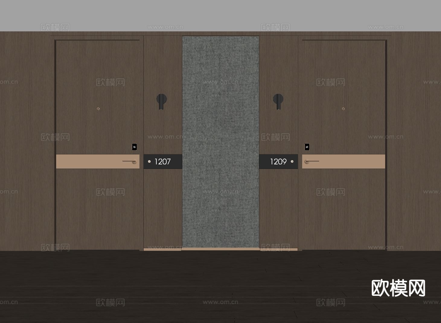意式单开门 房间门 宾馆密码门su模型下载（渲染图1）
