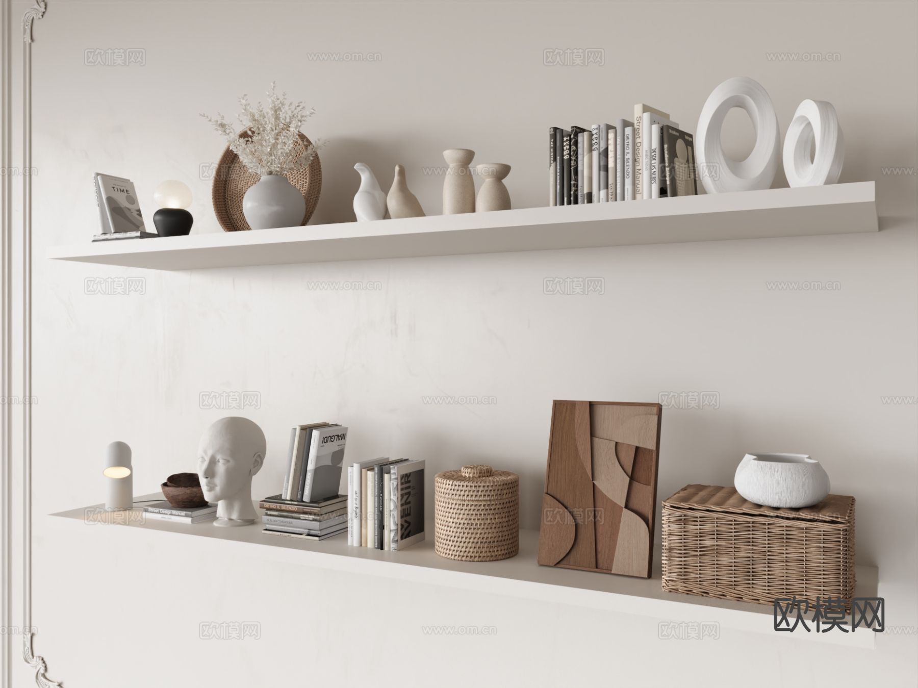 现代装饰品 摆件 书籍 雕塑 挂画3d模型下载