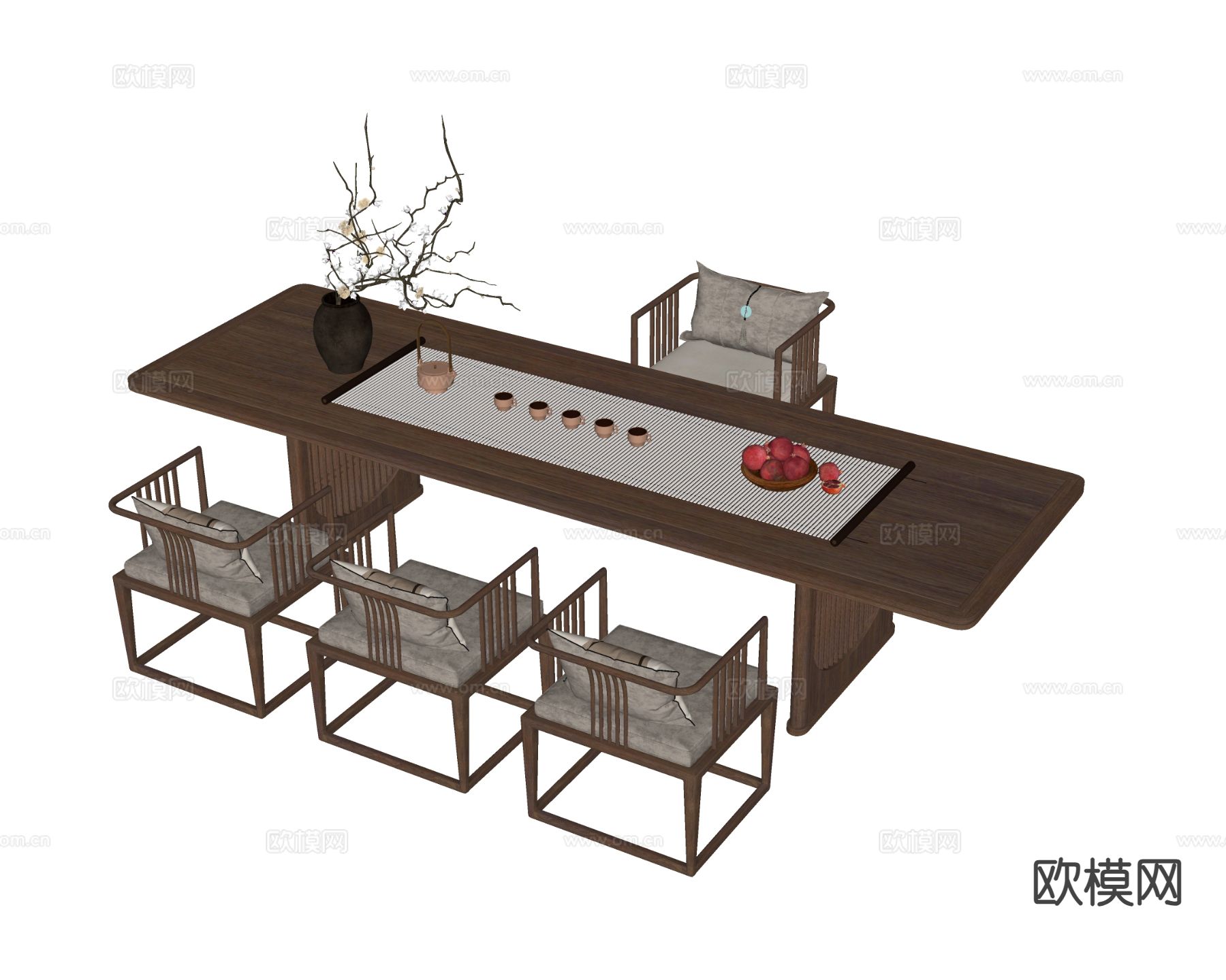 现代茶桌椅su模型