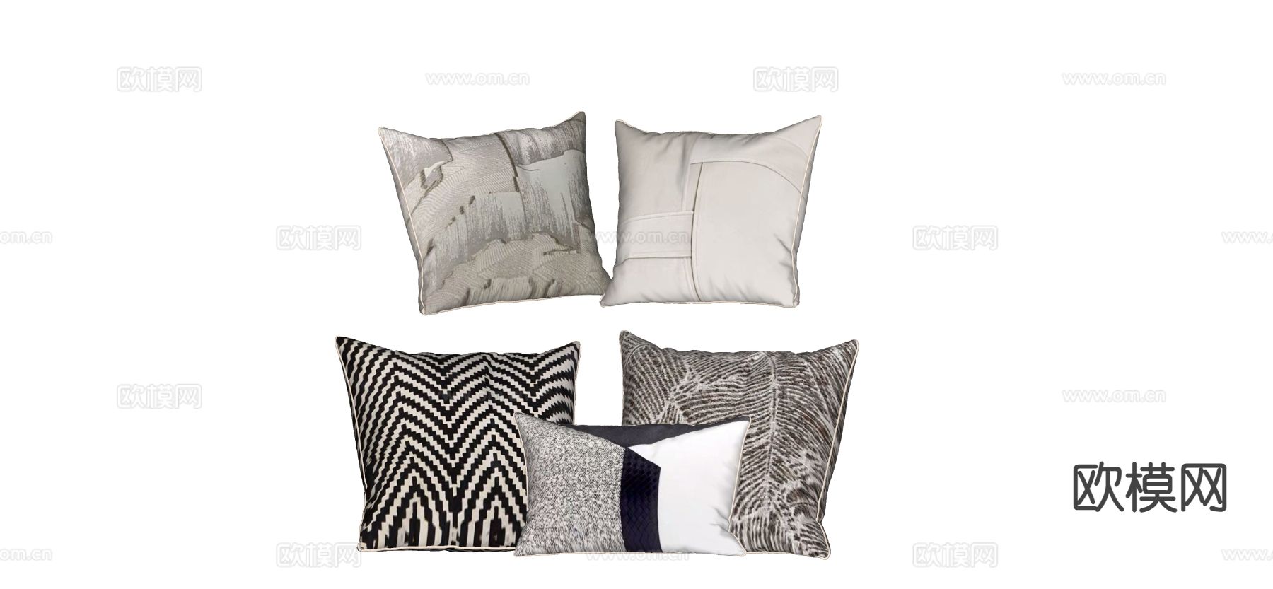 现代靠枕 抱枕su模型下载（渲染图1）