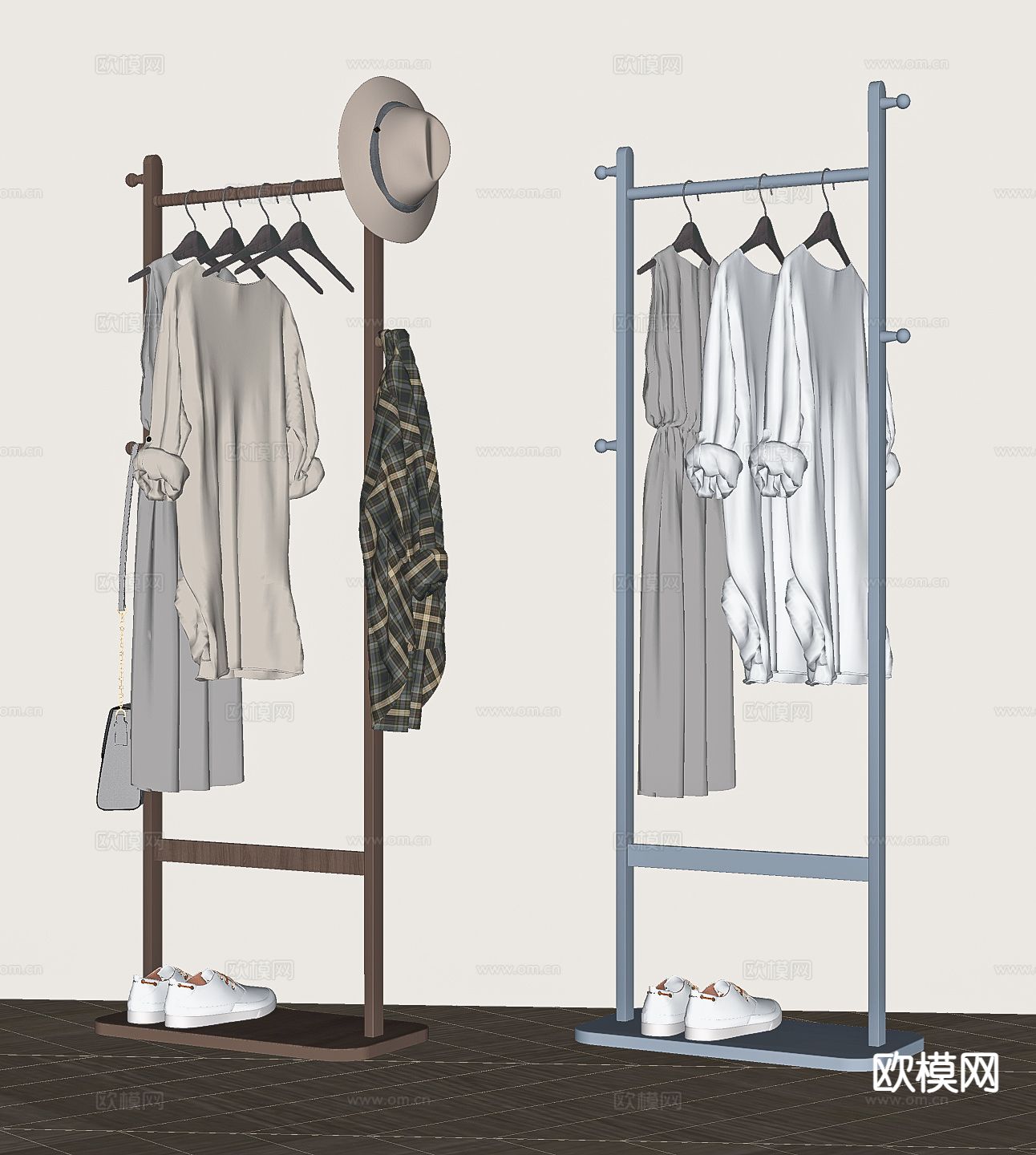 现代衣架 衣服服饰su模型